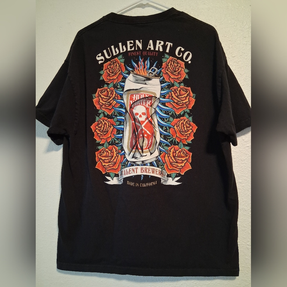 Suĺlen Art Collective Sullen Art Co Holy Water Skull Roses T Shirt Made In Cali
